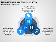 Elegant Triangular Process - 3 Steps PPT Slide 1