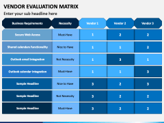 Vendor Evaluation Matrix PowerPoint Template - PPT Slides