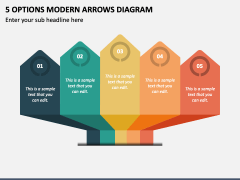 5 Options Modern Arrows Diagram PPT Slide 2