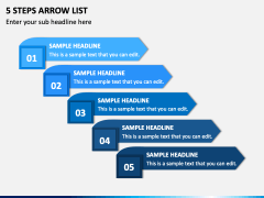 5 Steps Arrow List PPT Slide 2