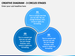 Creative Diagram - 3 Circles Stages PPT Slide 2