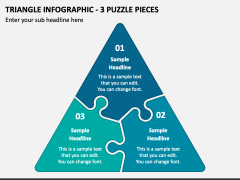 Triangle Infographic - 3 Puzzle Pieces PPT Slide 1