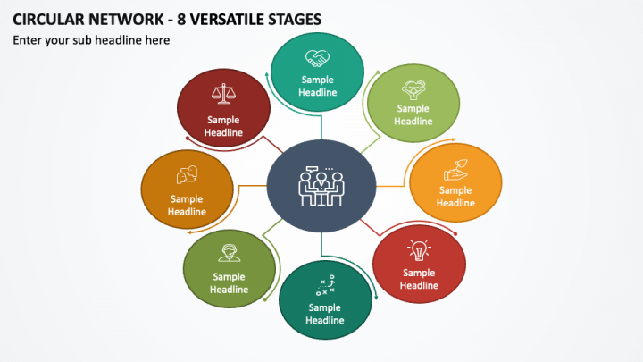 Circular Network - 8 Versatile Stages PPT Slide 1
