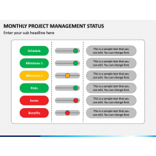 Monthly Status Report PowerPoint Template - PPT Slides