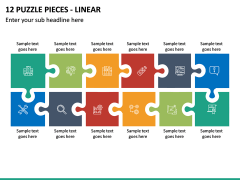 12 Puzzle Pieces - Linear PPT Slide 2