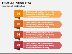 4 Item List - Arrow Style PPT Slide 1
