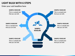 Light Bulb With 6 Steps PPT Slide 1