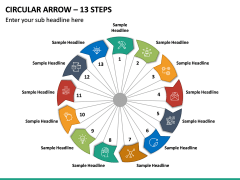 Circular Arrow - 13 Steps PPT Slide 2