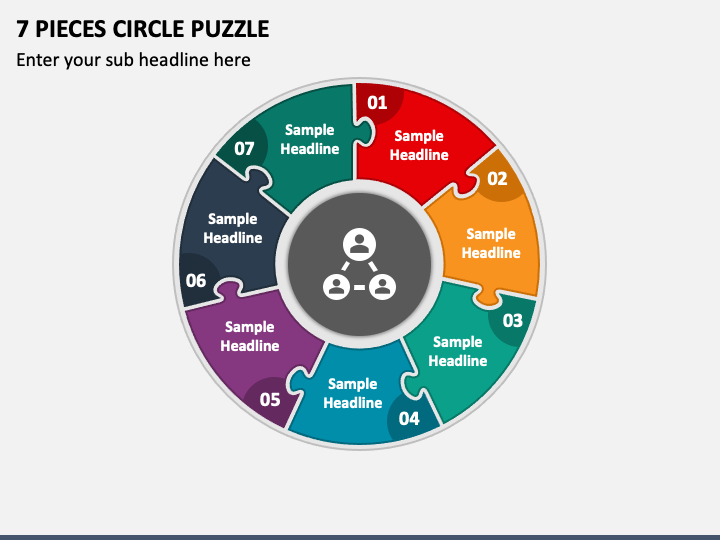Free 7 Pieces Circle Puzzle PowerPoint Template & Google Slides