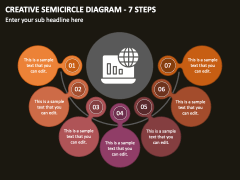 Creative Semicircle Diagram - 7 Steps PPT Slide 1
