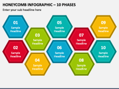 Honeycomb Infographic - 10 Phases PPT Slide 1