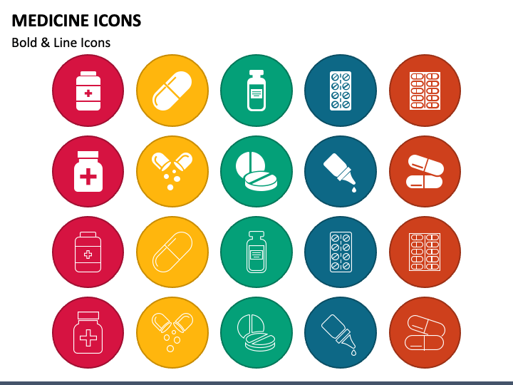 Medicine Icons PPT Slide 1