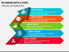 3d Arrow with 5 Steps PPT Slide 2