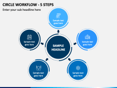 Circle Workflow 5 Steps PPT Slide 1