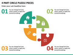 4 Part Circle Puzzle Pieces PPT Slide 2