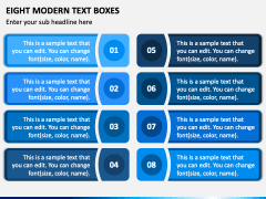 Eight Modern Text Boxes PPT Slide 2