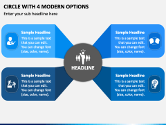 Circle with 4 Modern Options PPT Slide 2