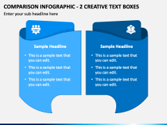 Comparison Infographic - 2 Creative Text Boxes PPT Slide 2