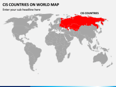 CIS Countries on World Map PPT Slide 1