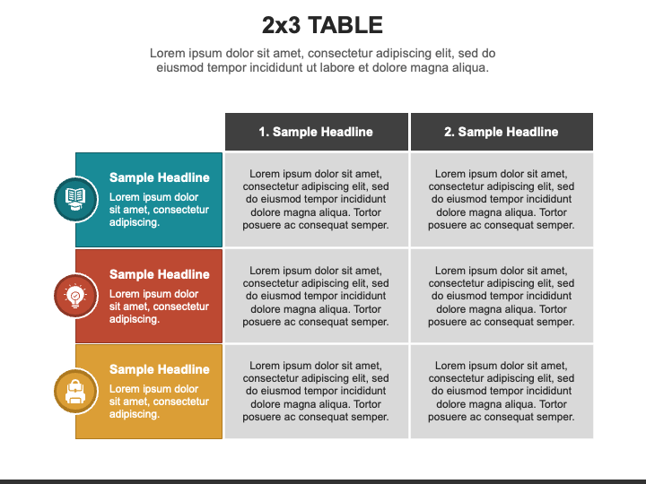 2x3 Table for PowerPoint and Google Slides - PPT Slides