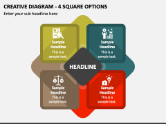 Creative Diagram - 4 Square Options PPT Slide 1