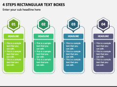 4 Steps Rectangular Text Boxes PPT Slide 1