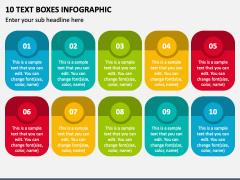 10 Text Boxes Infographic PPT Slide 1