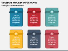 6 Folders Modern Infographic PPT Slide 1