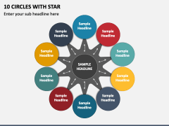 10 Circles with Star PPT Slide 2