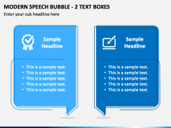 Modern Speech Bubble - 2 Text Boxes PPT Slide 2