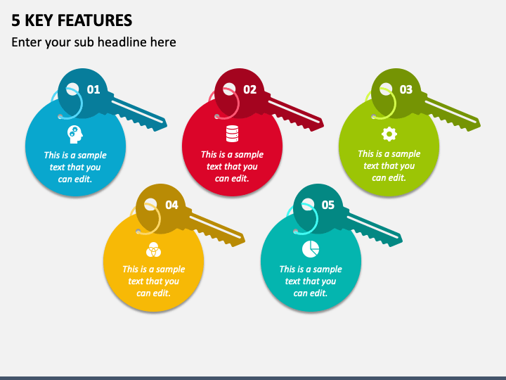 5 Key Features Powerpoint Template And Google Slides Theme