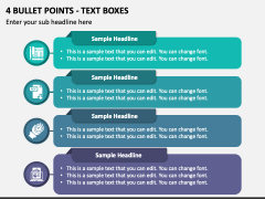 4 Bullet Points - Text Boxes PPT Slide 1