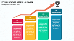 Stylish Upward Arrow - 4 Stages PPT Slide 1