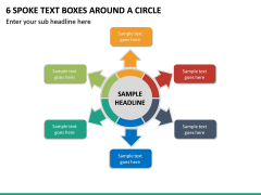 6 Spoke Text Boxes Around a Circle PPT Slide 2