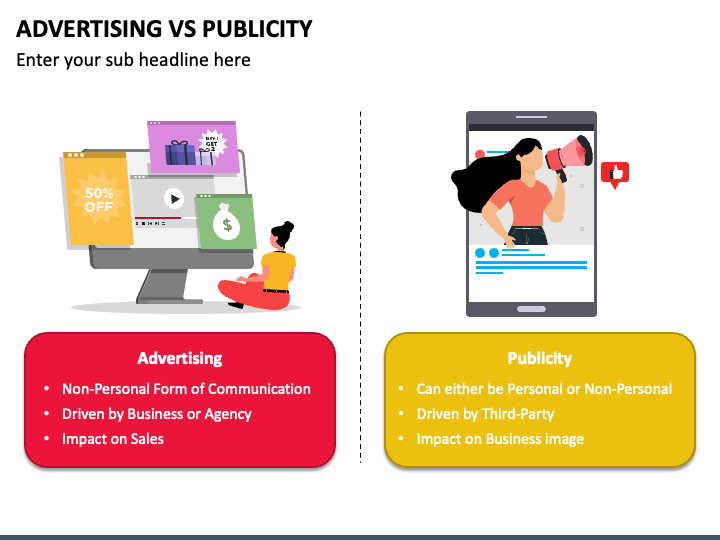Advertising Vs Publicity PPT Slide 1
