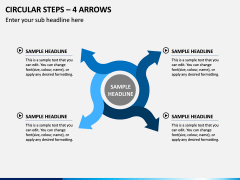 Circular Steps – 4 Arrows PPT Slide 1