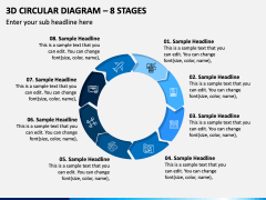 3d Circular Diagram - 8 Stages PPT Slide 1