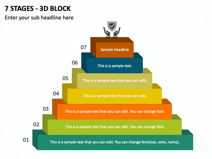 7 Stages - 3D Block PPT Slide 1