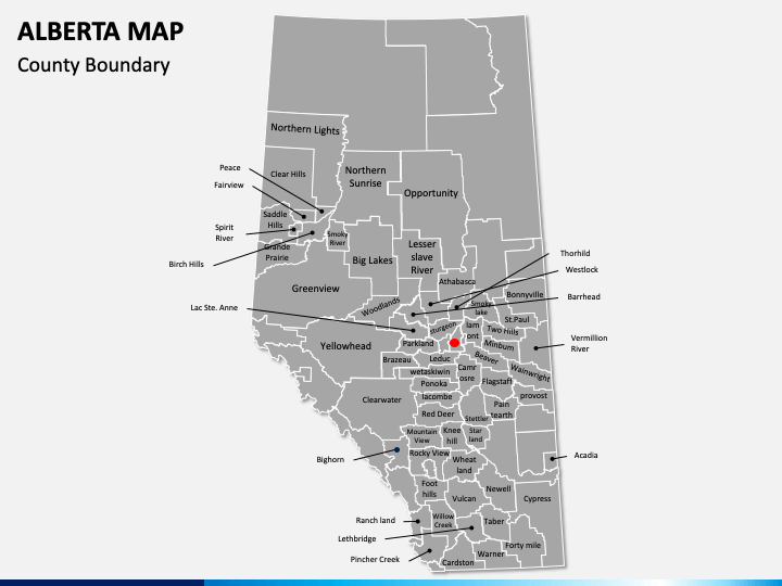 Alberta Map PPT Slide 1