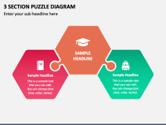 3 Section Puzzle Diagram PPT Slide 1