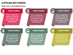 6 Stylish Key Points PPT Slide 2