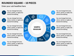 Rounded Square – 10 Pieces PPT Slide 1