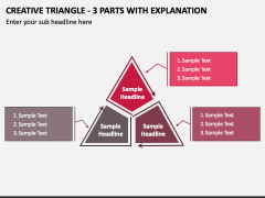 Creative Triangle - 3 Parts with Explanation PPT Slide 1