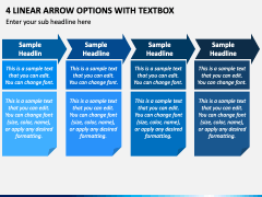 4 Linear Arrow Options with Textbox PPT Slide 2