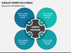 4 Bullet Points in a Circle PPT Slide 1