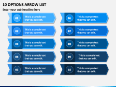 10 Options Arrow List PPT Slide 2