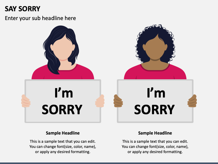 Say Sorry Illustration for PowerPoint and Google Slides PPT Slides