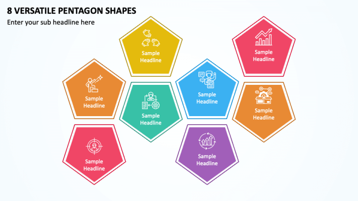 8 Versatile Pentagon Shapes PPT Slide 1