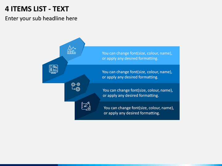 4 Items List - Text PPT Slide 1