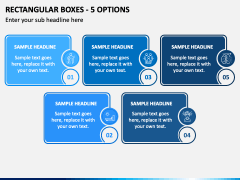 Rectangular Boxes - 5 Options PPT Slide 2